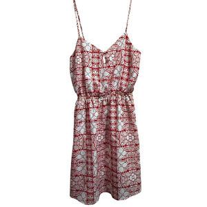 Anthropologie Red Patterned Mini Dress